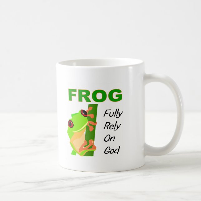 Caneca De Café O SAPO, confia inteiramente no deus (Direita)
