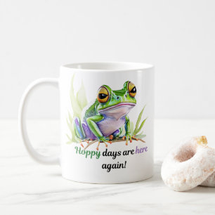 Caneca De Café O sapo de aquarela com dias de colheita estão aqui