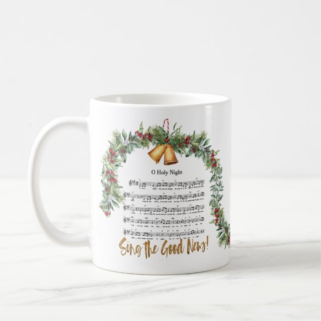 Caneca De Café O Scriptação Hímn Natal À NOITE (Esquerda)