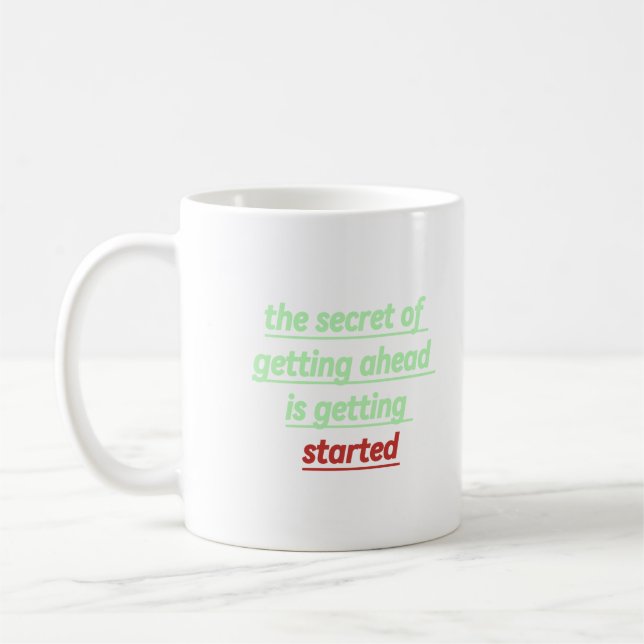 Caneca De Café o segredo de avançar é começar (Esquerda)