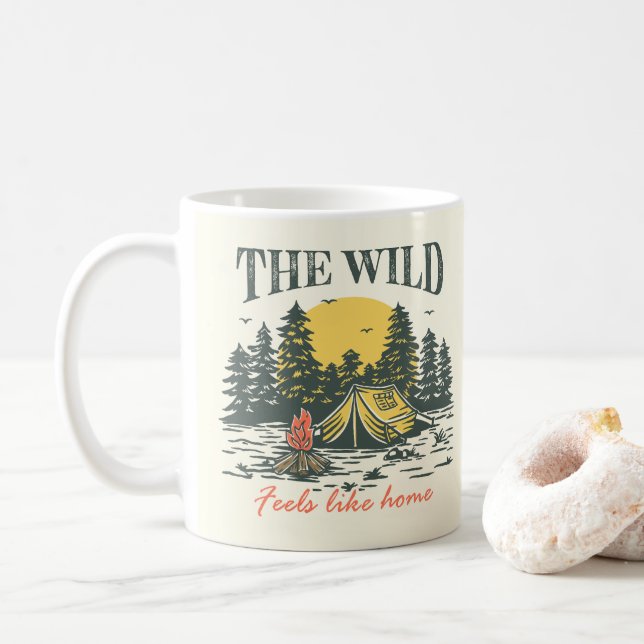 Caneca De Café O Selvagem Sente-se como Casa (Com Donut)