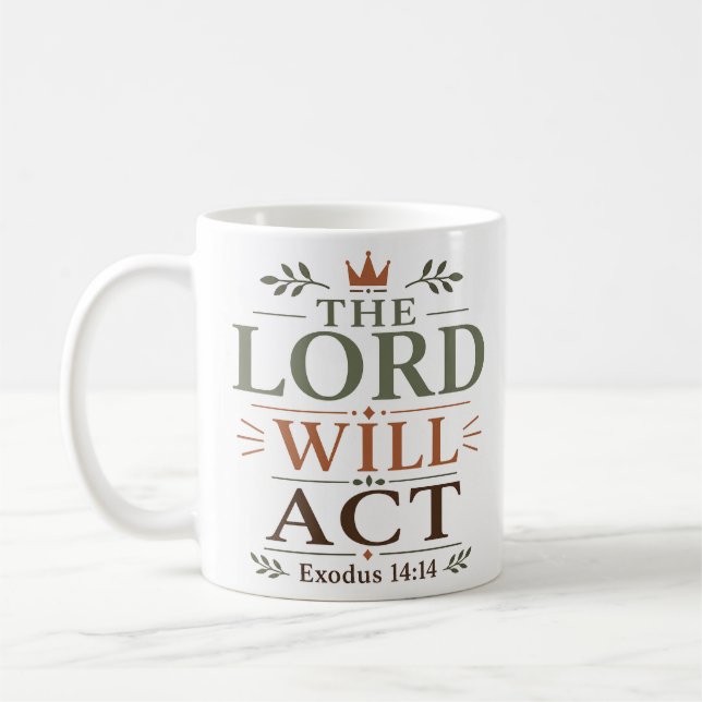 Caneca De Café O Senhor Agirá Soberanamente Fé do Êxodo (Esquerda)