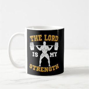 Caneca De Café O Senhor é a minha Força Cristã Gym Jesus Workou