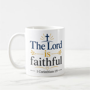 Caneca De Café O Senhor É Fiel Citação Cristã Inspiradora