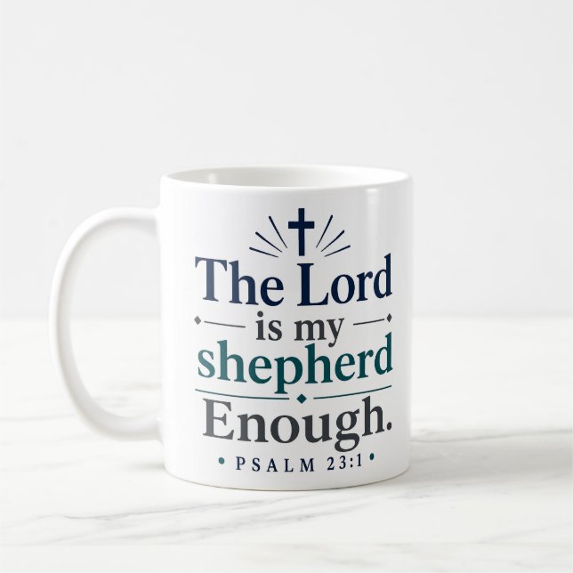 Caneca De Café O Senhor é Meu Pastor O Suficiente Estética Escrit (Esquerda)