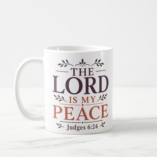 Caneca De Café O Senhor É Minha Paz Fé Cristã Clássica (Esquerda)