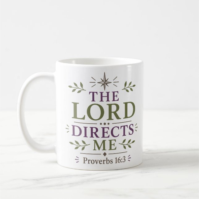 Caneca De Café O Senhor me dirige Devocional Matinal Cristão (Esquerda)