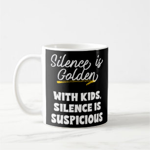 Caneca De Café O silêncio é Ouro Crianças Suspeitas Memória para