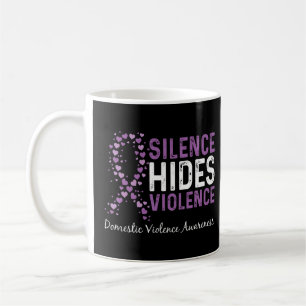 Caneca De Café O silêncio esconde a violência doméstica, a consci