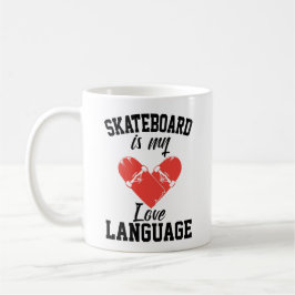 Caneca De Café O skate é a minha língua de amor - skate engraçado