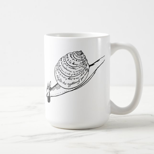 Caneca De Café O snail mail de Edward Lear (Direita)
