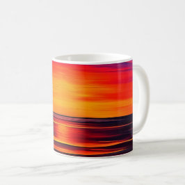 Caneca De Café O sol do oceano em forma de abstrato