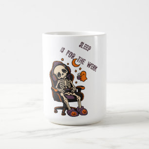 Caneca De Café O Sono é Para os Fracos Esqueleto de Halloween par