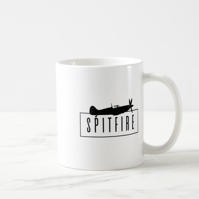 Caneca De Café O Spitfire, Um Avião De Combatente Britânico Icôni (Direita)