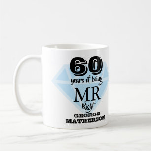 Caneca De Café O Sr. Certo Diversão Diamante 60º Aniversário