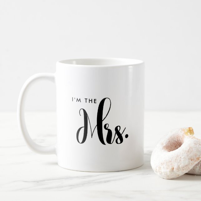 Caneca De Café O Sr. e a Sra. Bride Wedding Mug. (Com Donut)