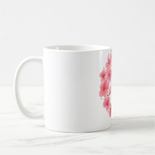 Caneca De Café O Sr. Hanna pintou flores e fios dourados