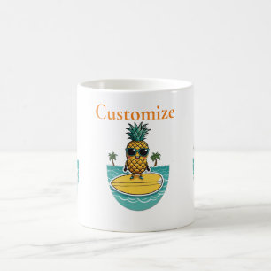 Caneca De Café O Surfista De Abacaxi Faz Uma Onda Thunder_Cove