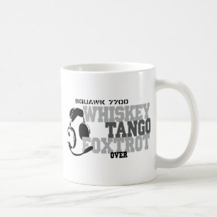 Caneca De Café O tango do uísque Foxtrot - humor da aviação