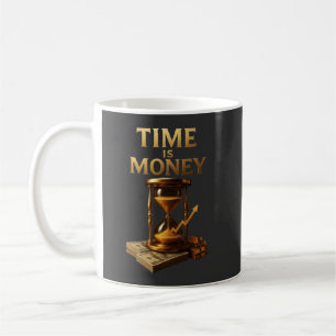 Caneca De Café O Tempo É Dinheiro Design Motivacional Poderoso