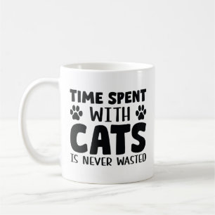 Caneca De Café O Tempo Gasto Com Gatos Nunca É Desperdiçado