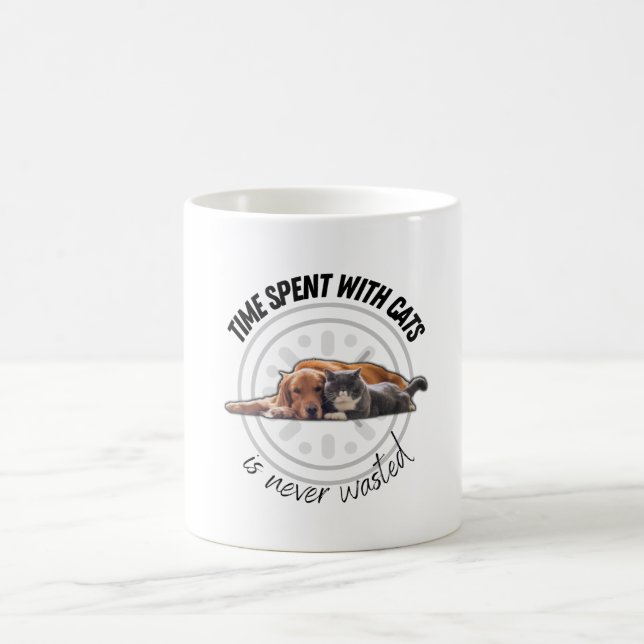 Caneca De Café O tempo passado com gatos nunca é desperdiçado - m (Centro)