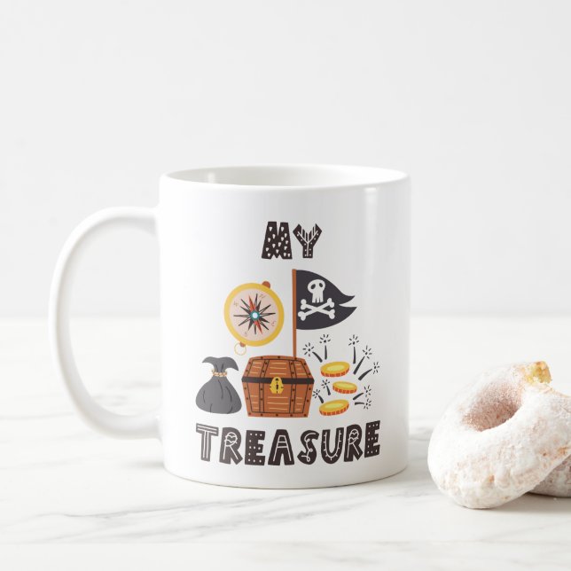 Caneca De Café O tesouro do Pirate (Com Donut)