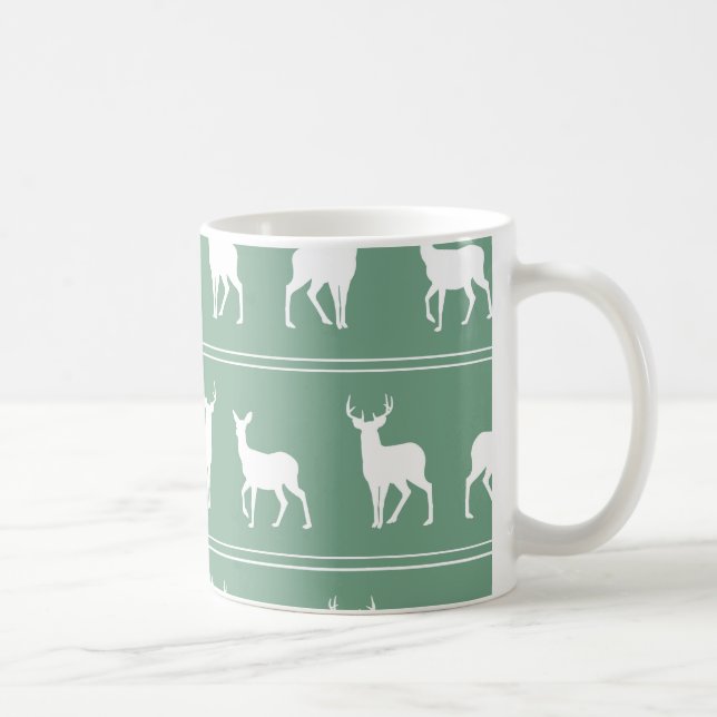 Caneca De Café O teste padrão branco dos cervos e do veado em (Direita)
