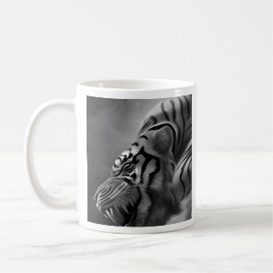 Caneca De Café O Tigre Preto e Branco