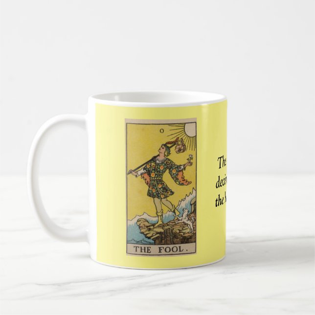 Caneca De Café O Tolo Tarot Card Coffee Mug (Esquerda)