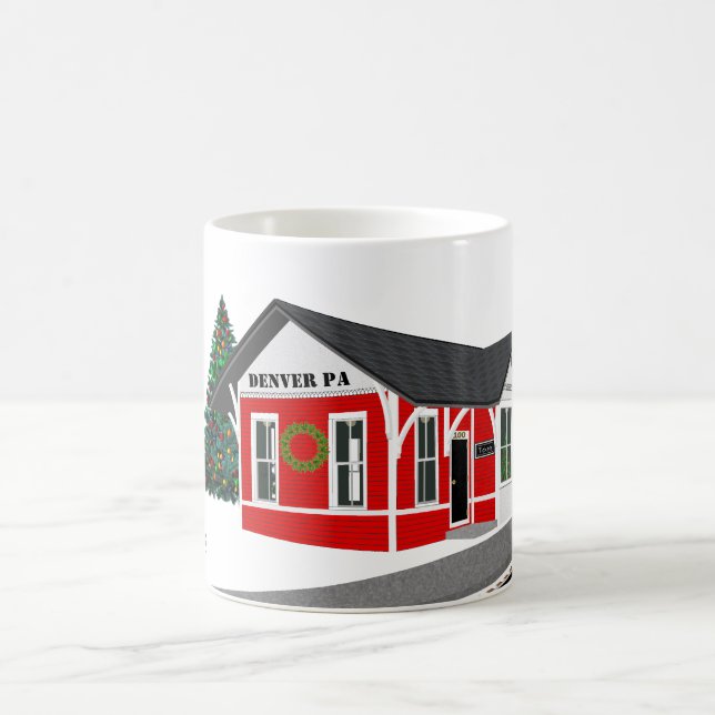 Caneca De Café O trem de saudações da temporada entrega seu ano (Centro)