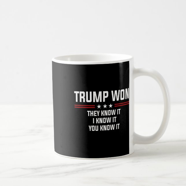 Caneca De Café O Trump Ganhou Que Sabem Eu Sei Que Sabem Derrame (Direita)