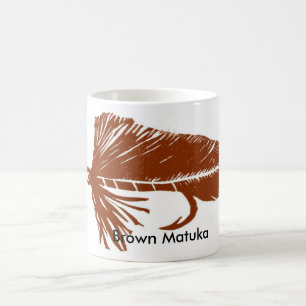 Caneca De Café O Truta Clássico "Brown Matuka" voa