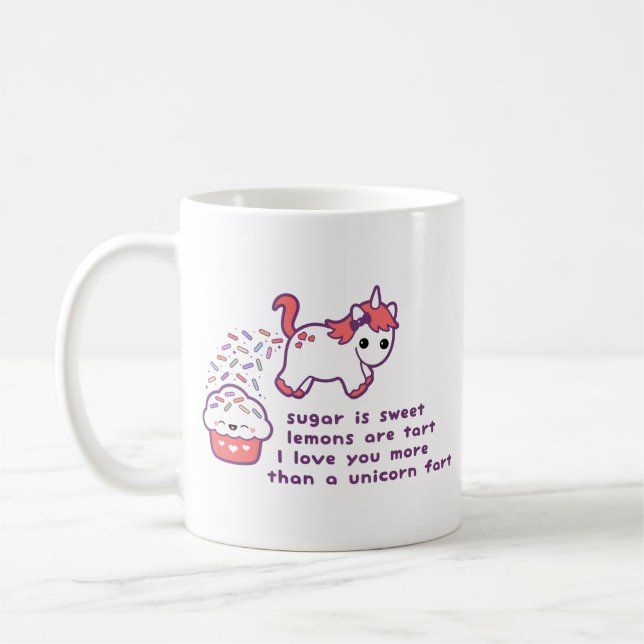 Caneca De Café O unicórnio bonito Fart (Esquerda)