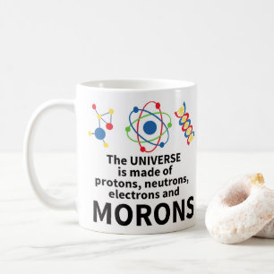 Caneca De Café o universo é feito de elétrons dos nêutrons dos