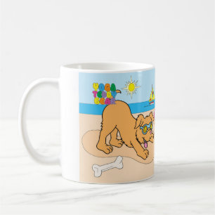 Caneca De Café O urso de ursinho da ioga com para baixo persegue