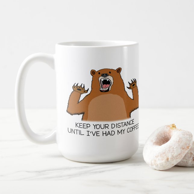 Caneca De Café O urso engraçado é feroz antes do café (Com Donut)