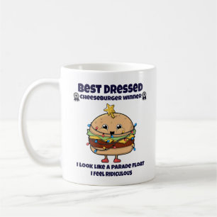 Caneca De Café O vencedor do cheeseburger melhor vestido sente bo