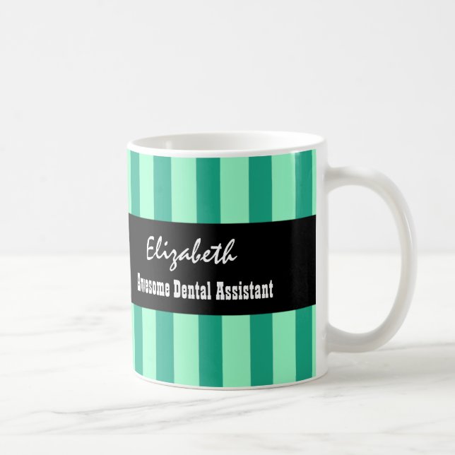 Caneca De Café O VERDE impressionante do assistente dental listra (Direita)