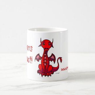 Caneca De Café O vermelho, dragões está quente!