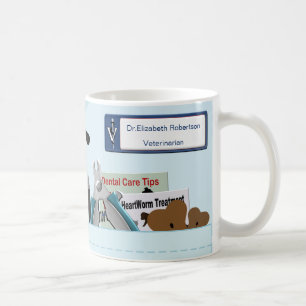 Caneca De Café O veterinário personalizado esfrega a luz - azul
