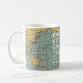 Caneca De Café O viagem feito sob encomenda do mapa do vintage