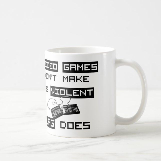 Caneca De Café O video games não nos faz violentos (o computador) (Direita)