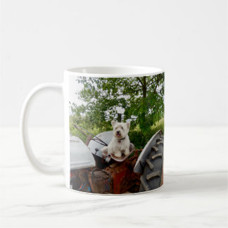 Caneca De Café O Westie oficial em um trator