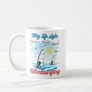 Caneca De Café O Windsurfing É O Meu Estilo De Vida, Fosco De Ca