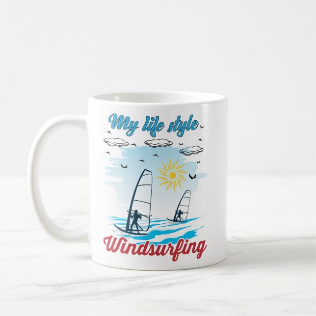 Caneca De Café O Windsurfing É O Meu Estilo De Vida, Fosco De Caf (Esquerda)