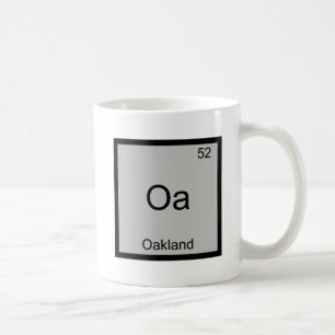 Caneca De Café Oa - Símbolo de Elemento Químico da Cidade de Oakl
