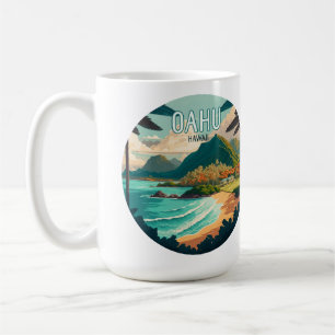 Caneca De Café Oahu Hawaii Beach Vintage Retro