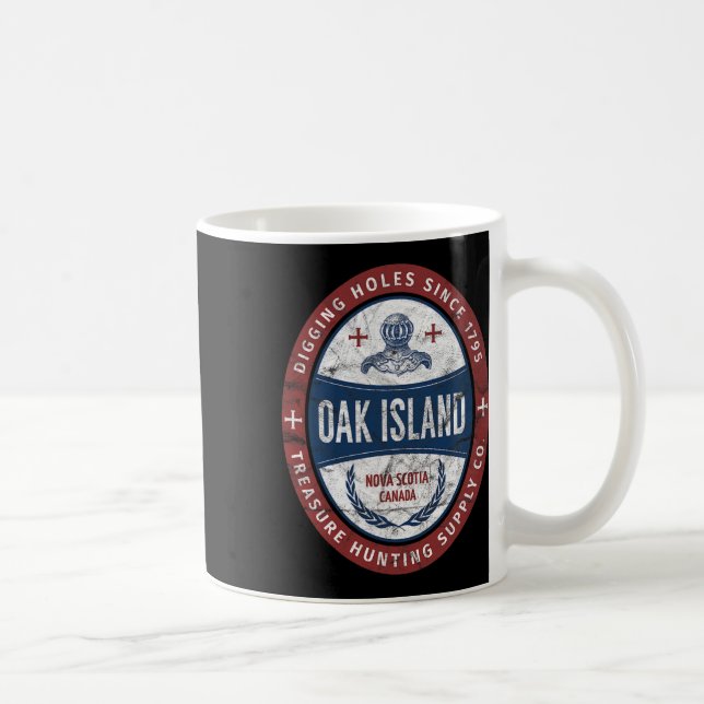 Caneca De Café Oak Island Treasure Hunting Retro Templar Knight T (Direita)