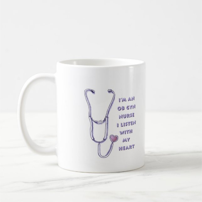 Caneca De Café Ob Gyn Nurse Heart (Esquerda)